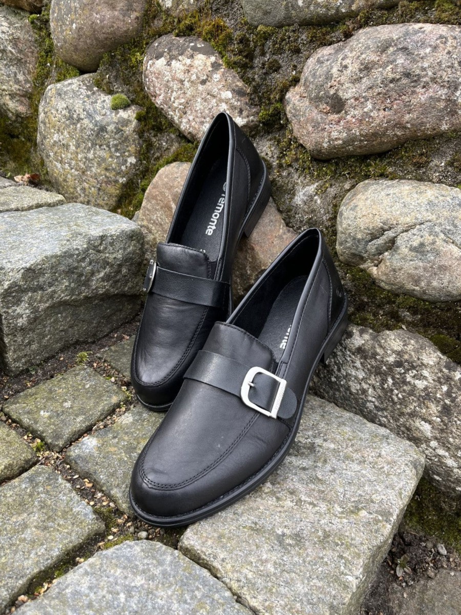 Dame Remonte | Remonte - Sort Loafers