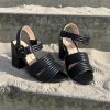 Dame Andres Machado | Andres Machado - Sort Sandal Med Hoj Hael